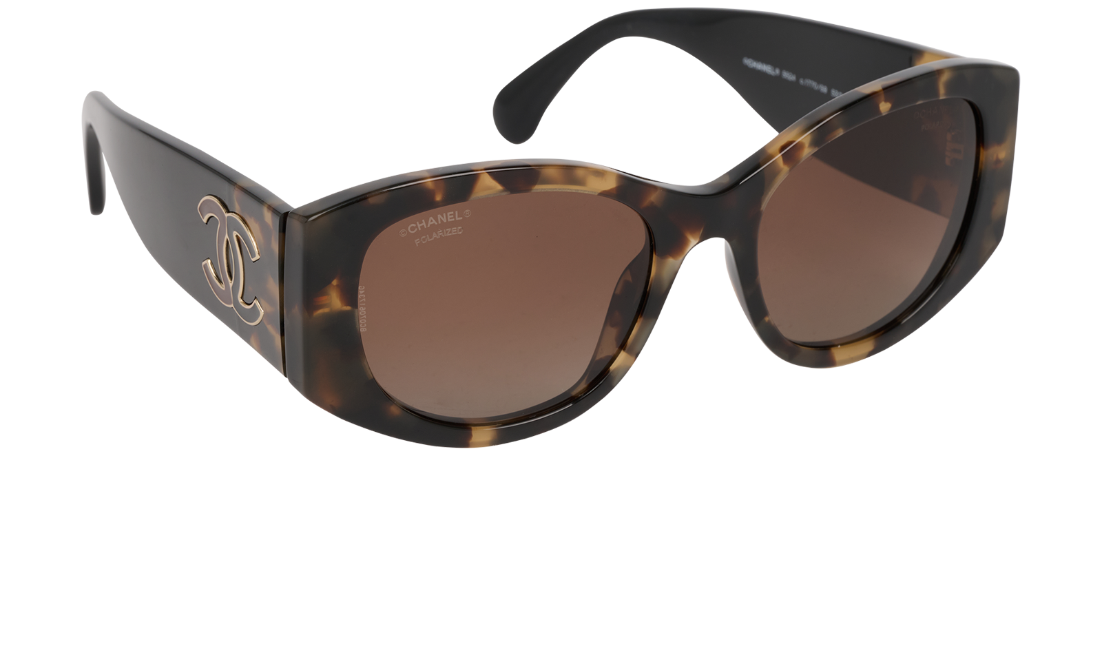 Chanel 5524 Oval Sunglasses, &pound;275, Accessories, Brown, Side view