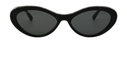 Chanel 5416 Oval Sunglasses, £250, Accessories, Black, Front view