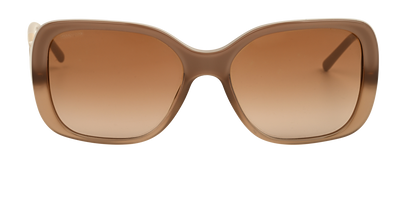 Burberry B4192 Square Sunglasses, &pound;120, Accessories, Brown, Front view