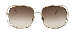 Loewe LW40148U Square Sunglasses, Metal, Gold, C, 3*