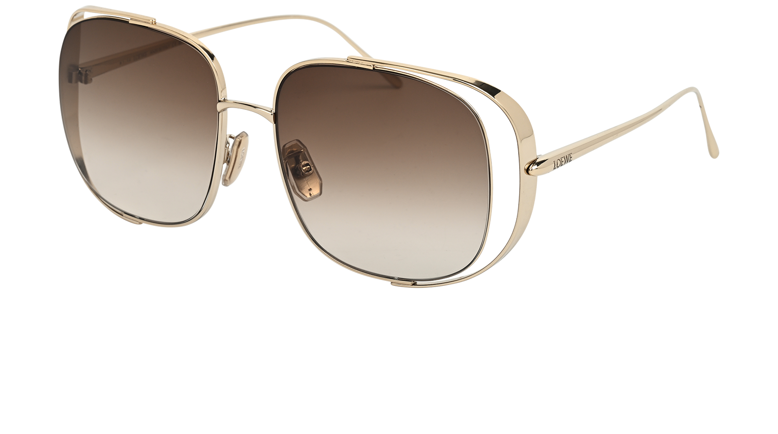 Loewe LW40148U Square Sunglasses, &pound;160, Accessories, Gold, Bottom view