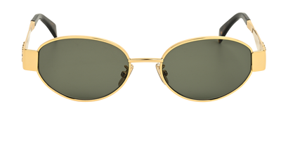 Celine CL40235U Oval Sunglasses, &pound;350, Accessories, Gold, Front view