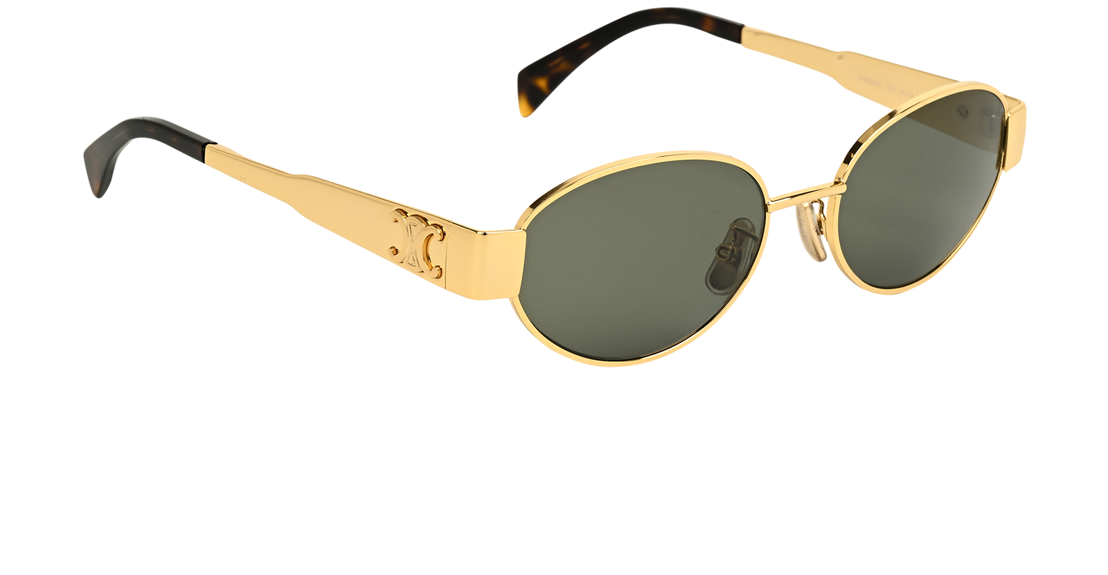 Celine CL40235U Oval Sunglasses, &pound;350, Accessories, Gold, Side view