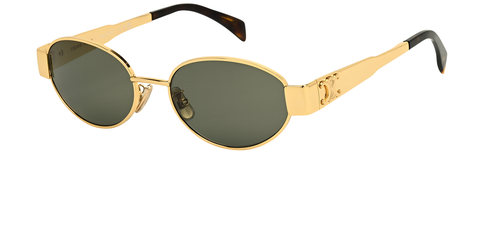 Celine CL40235U Oval Sunglasses, &pound;350, Accessories, Gold, Bottom view