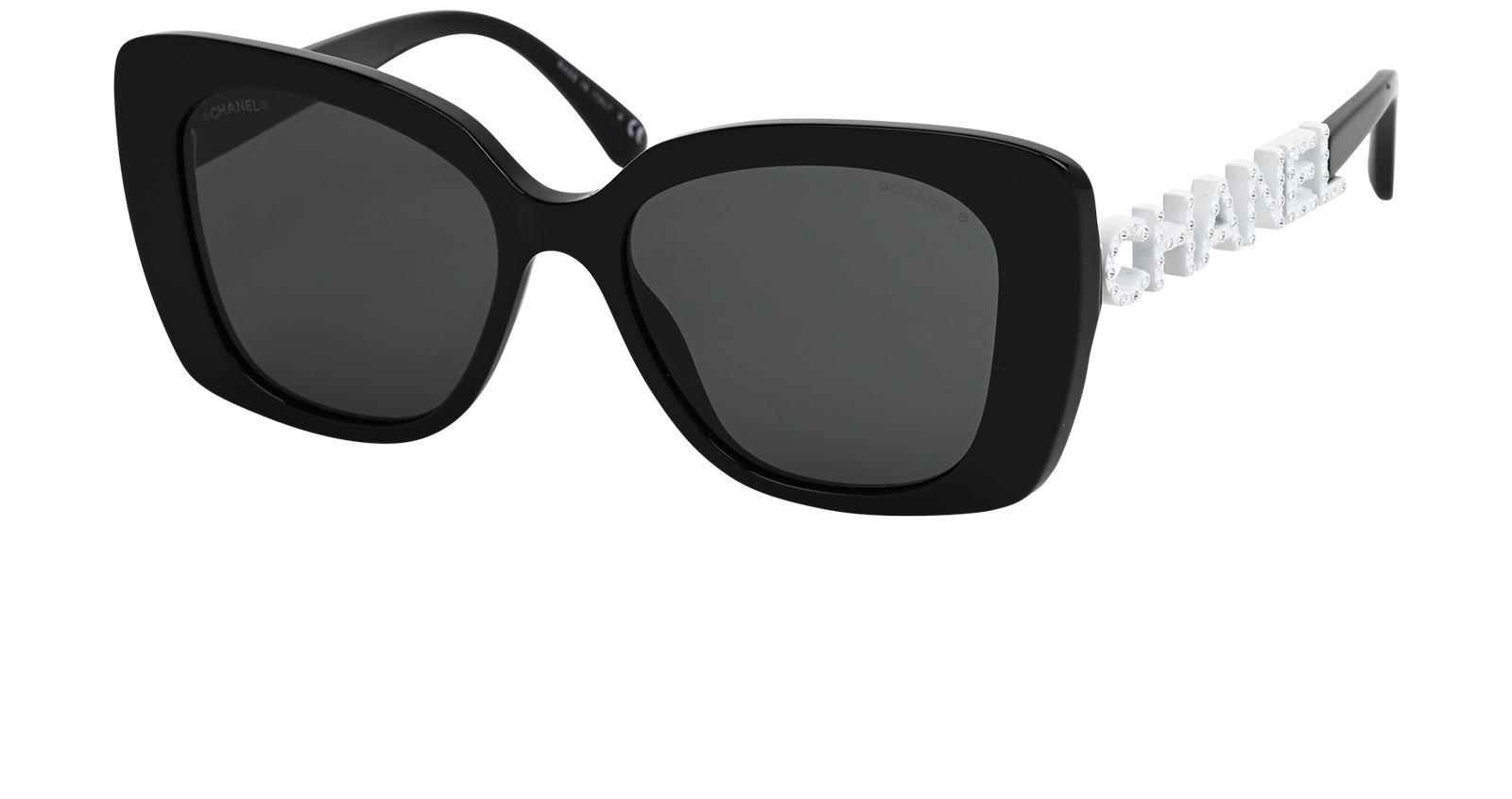 Chanel 5422B Square Sunglasses, &pound;250, Accessories, Black, Bottom view