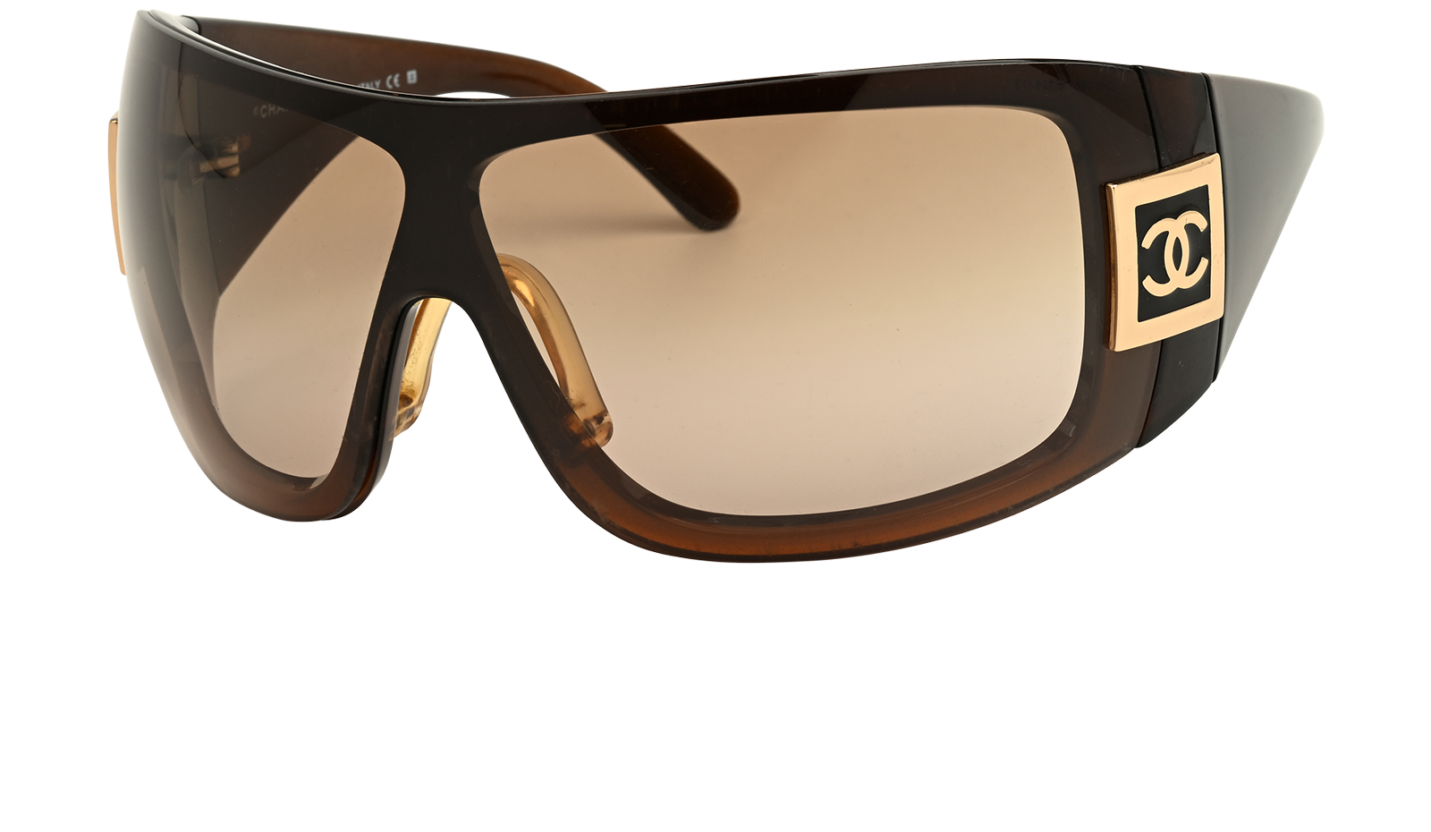 Chanel 5086 Vintage Shield Sunglasses, &pound;190, Accessories, Brown, Bottom view