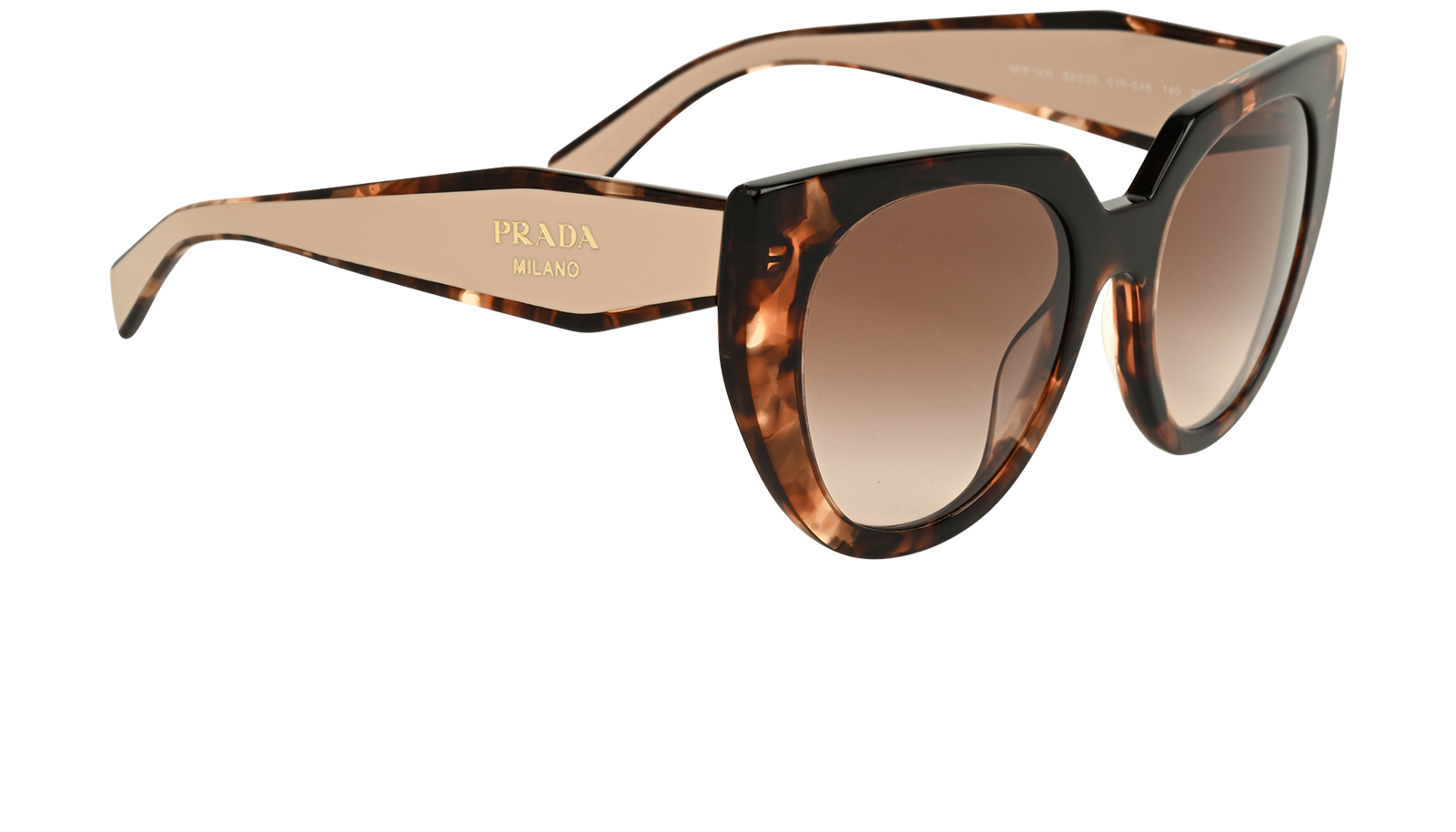 Prada SPR14W Square Sunglasses, &pound;130, Accessories, Brown, Side view