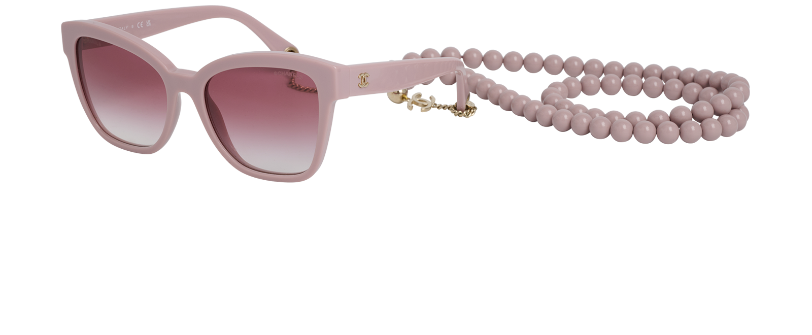 Chanel 5487 Sunglasses With Beaded Strap, &pound;310, Accessories, Pink, Bottom view