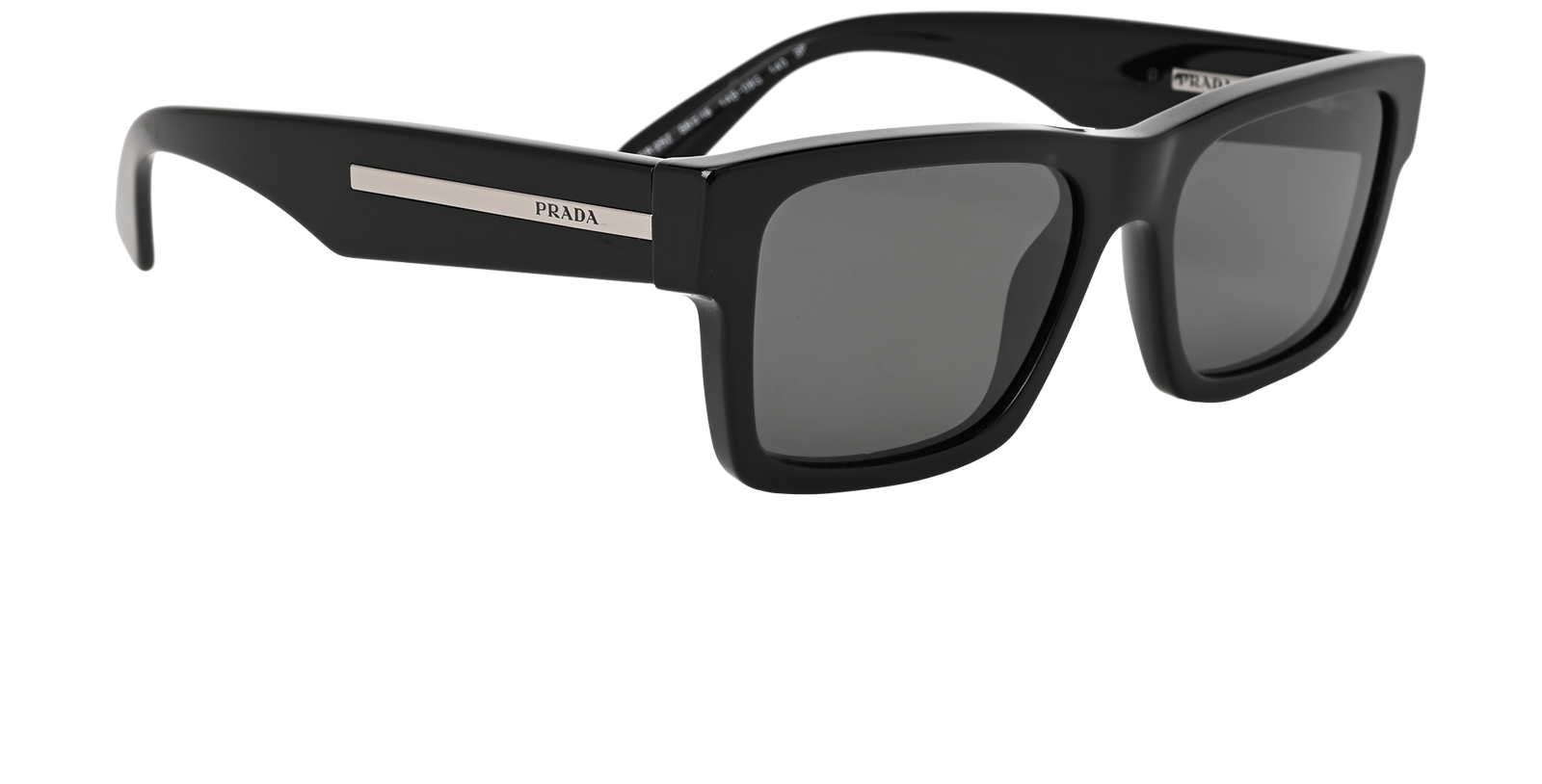 Prada SPR25Z Rectangular Sunglasses, &pound;150, Accessories, Black, Side view