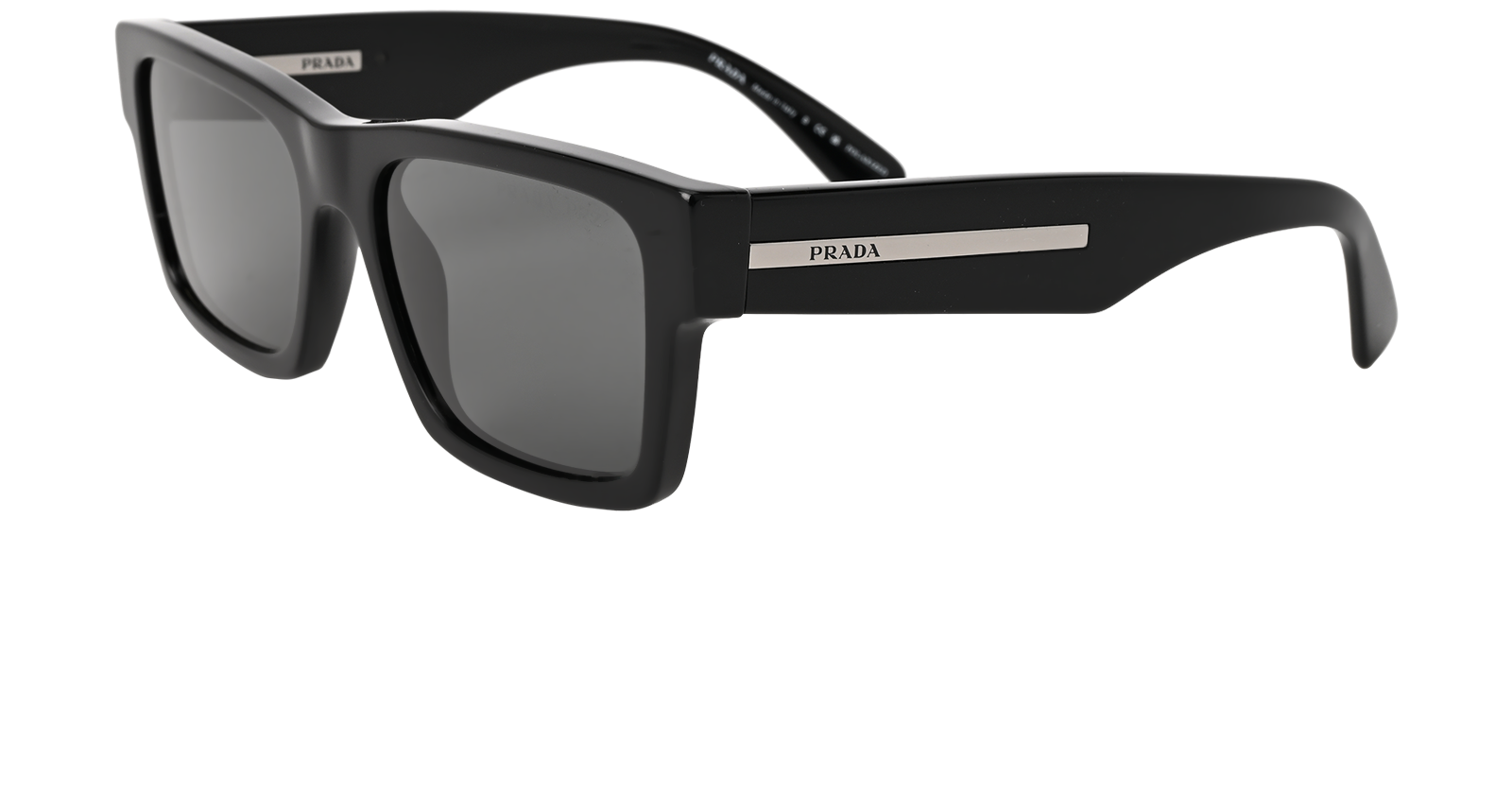 Prada SPR25Z Rectangular Sunglasses, &pound;150, Accessories, Black, Bottom view