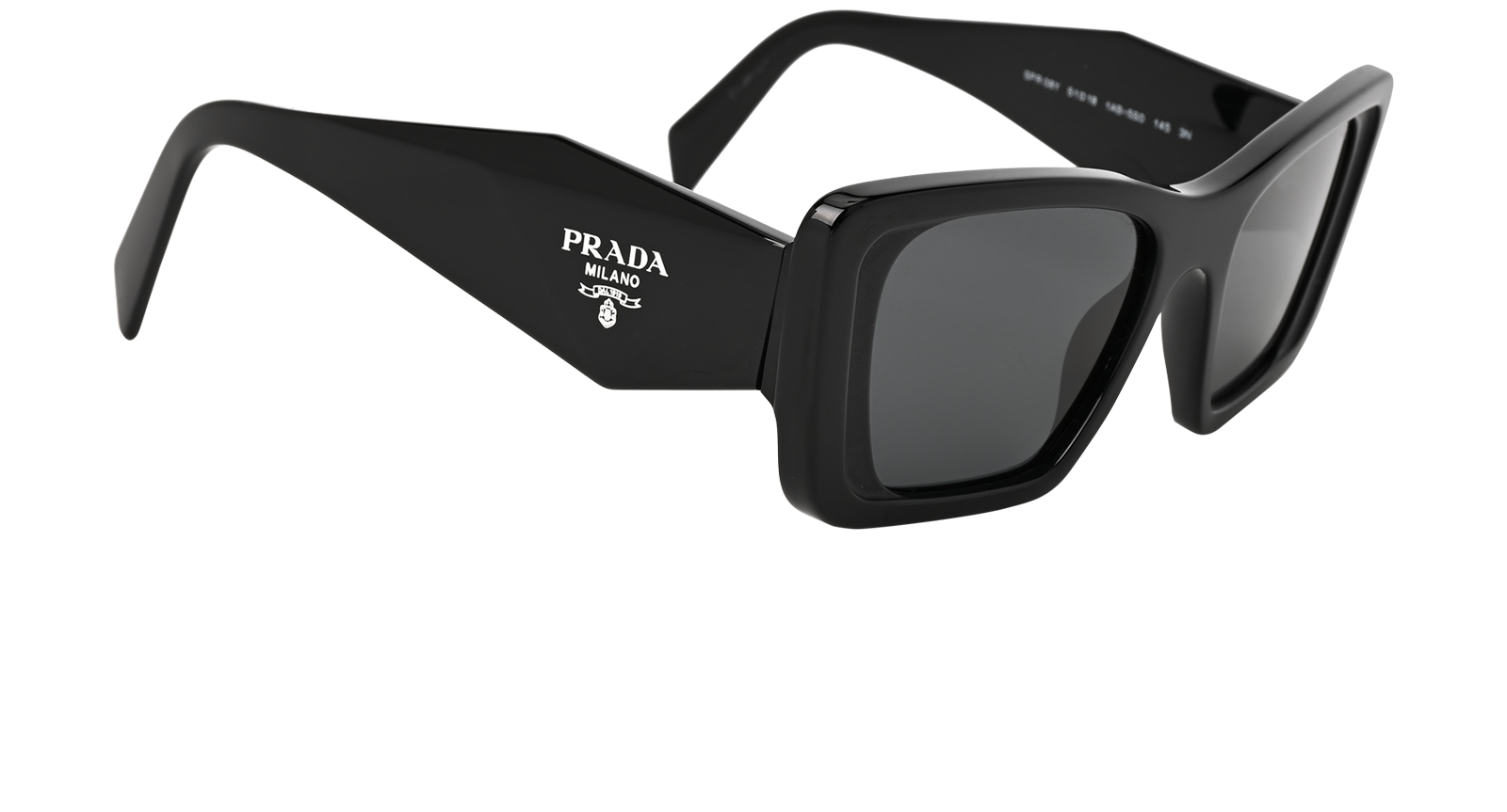 Prada SPR08Y Cat Eye Sunglasses, &pound;180, Accessories, Black, Side view