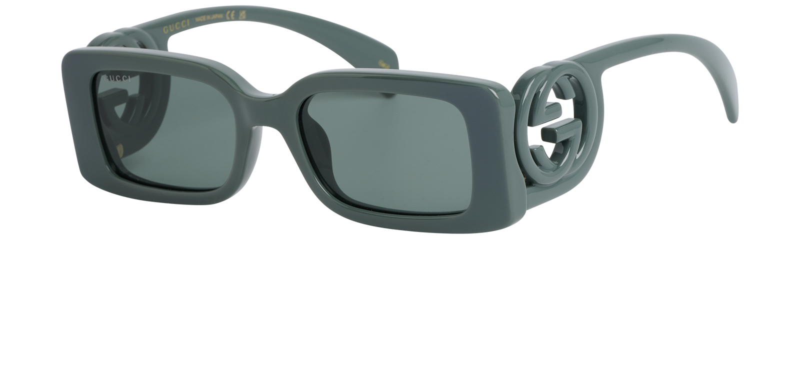Gucci GG1325S Rectangular Sunglasses, &pound;160, Accessories, Grey, Bottom view