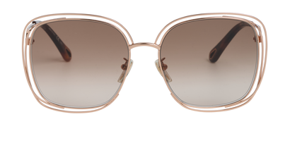Chloe CH0077SK Oversized Sunglasses, &pound;170, Accessories, Gold, Front view