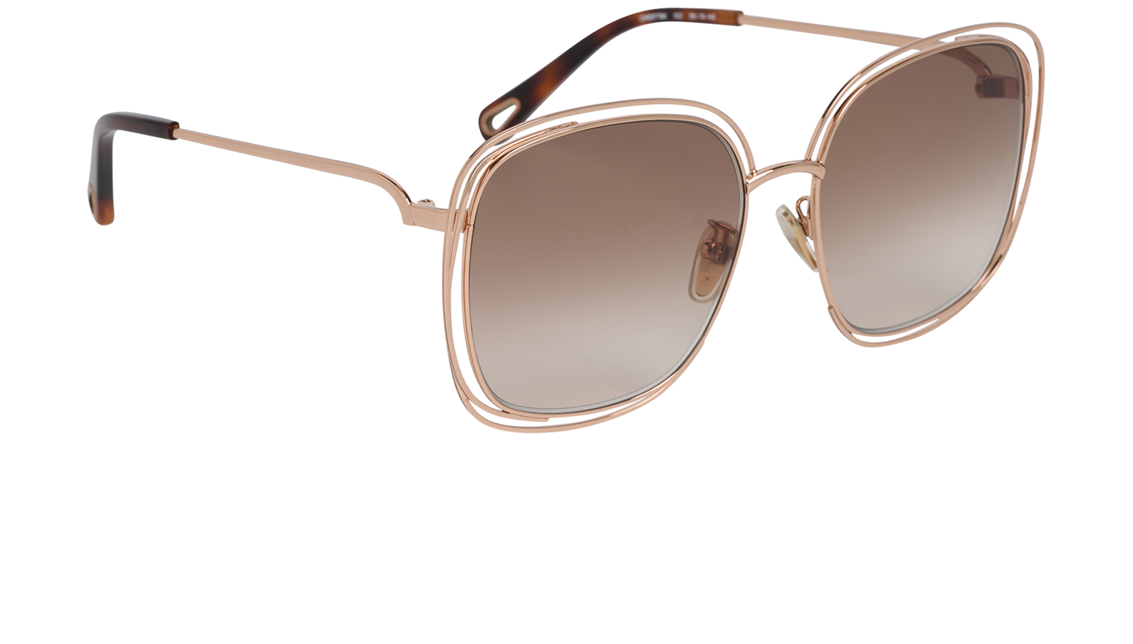 Chloe CH0077SK Oversized Sunglasses, &pound;170, Accessories, Gold, Side view