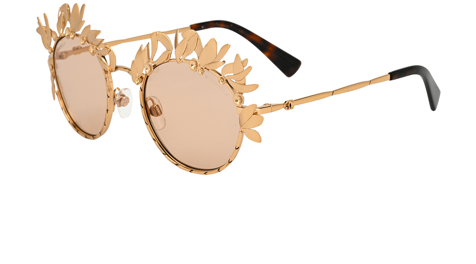 Chanel Paris-Greece Laurel Sunglasses, &pound;295, Accessories, Gold, Bottom view