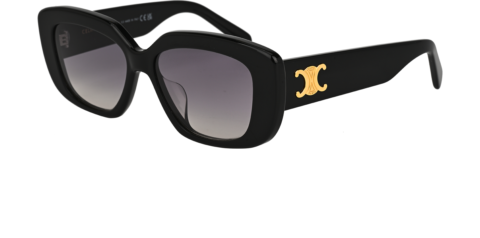 Celine CL40216U Rectangle Sunglasses, &pound;220, Accessories, Black, Bottom view