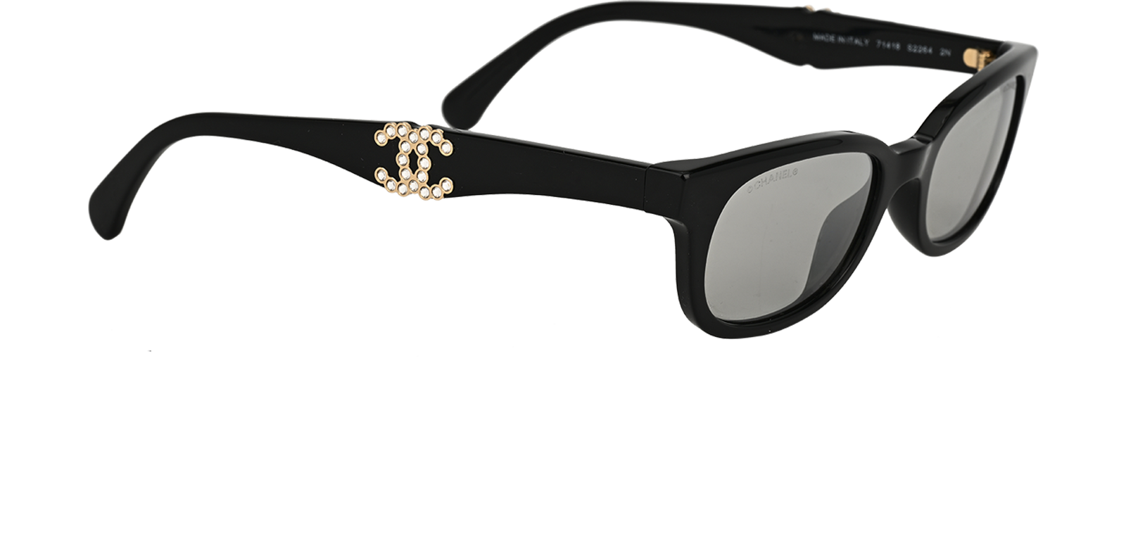 Chanel 71418 Rectangular Sunglasses, &pound;190, Accessories, Black, Side view