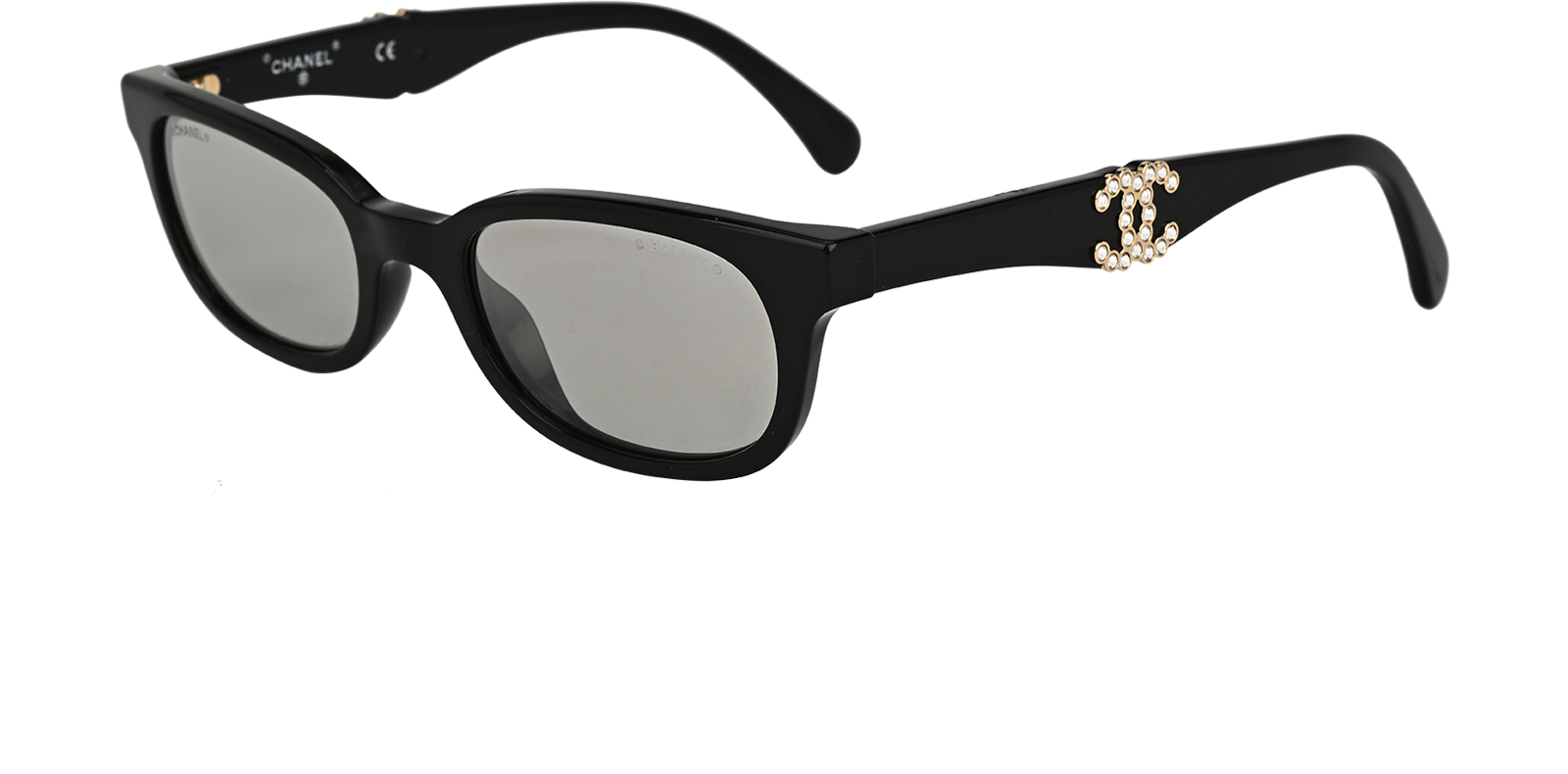 Chanel 71418 Rectangular Sunglasses, &pound;190, Accessories, Black, Bottom view