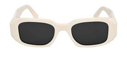 Prada SPR17W Rectangle Sunglasses, &pound;180, Accessories, White, Front view