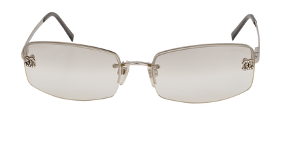 Chanel 4093-B Rectangular Sunglasses, &pound;180, Accessories, Silver, Front view