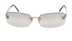 Chanel 4093-B Rectangular Sunglasses, Metal, Silver, 2*