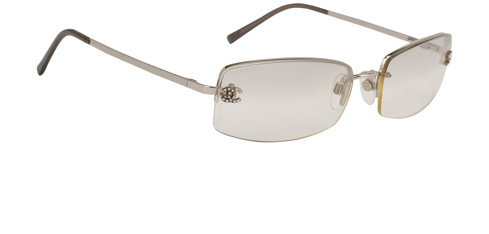 Chanel 4093-B Rectangular Sunglasses, &pound;180, Accessories, Silver, Side view