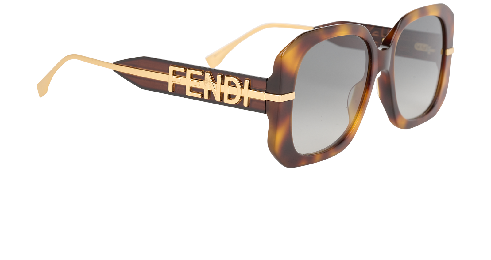 Fendi FE40065I Square Sunglasses, &pound;170, Accessories, Brown, Side view