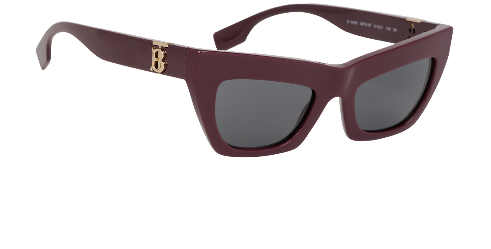 Burberry BE4405 Cat Eye Sunglasses, &pound;95, Accessories, Burgundy, Side view