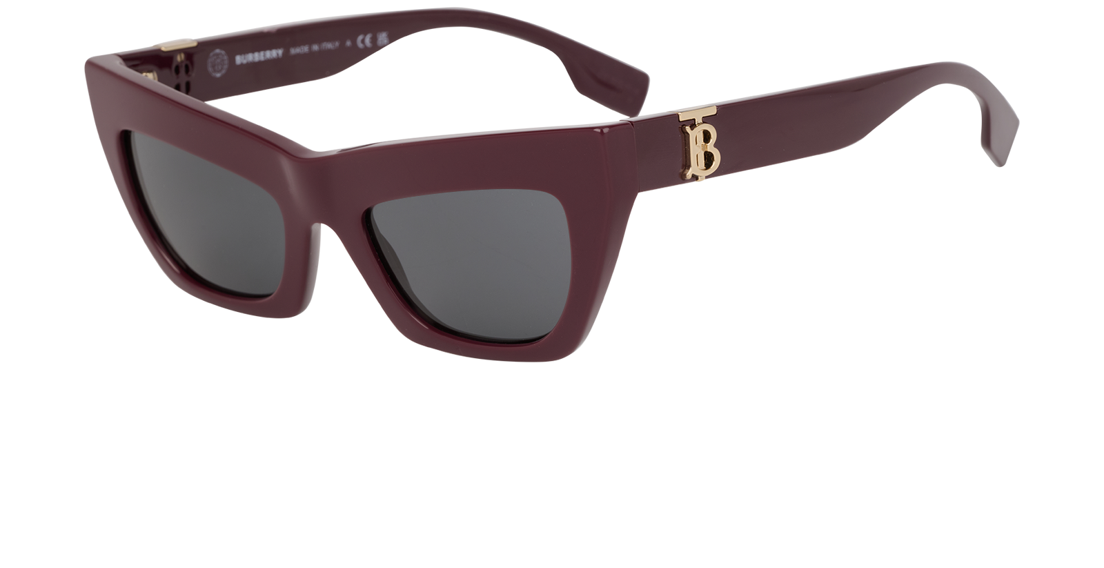 Burberry BE4405 Cat Eye Sunglasses, &pound;95, Accessories, Burgundy, Bottom view