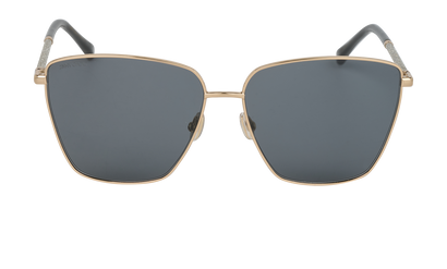 Jimmy Choo LAVI/S Glittered Square Sunglasses, &pound;130, Accessories, Gold, Front view