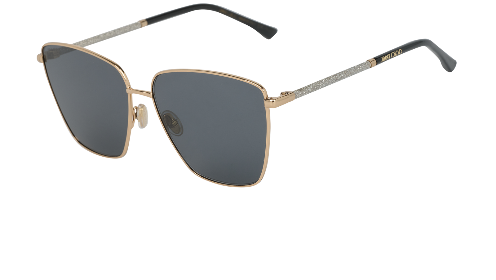 Jimmy Choo LAVI/S Glittered Square Sunglasses, &pound;130, Accessories, Gold, Bottom view