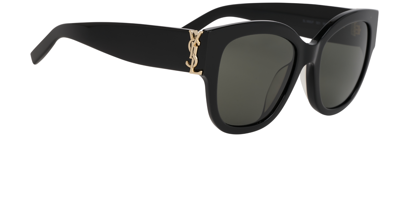 Saint Laurent SLM95/F Oversized Sunglasses, &pound;180, Accessories, Black, Side view