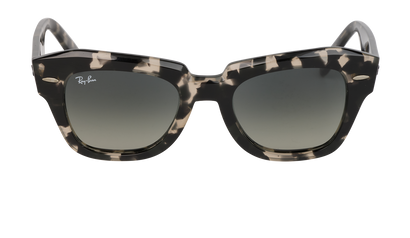 Ray-Ban RB2186 Square Sunglasses, &pound;60, Accessories, Grey, Front view