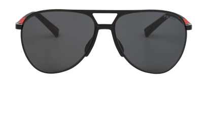 Prada SPS53Z Aviator Sunglasses, &pound;150, Accessories, Black, Front view