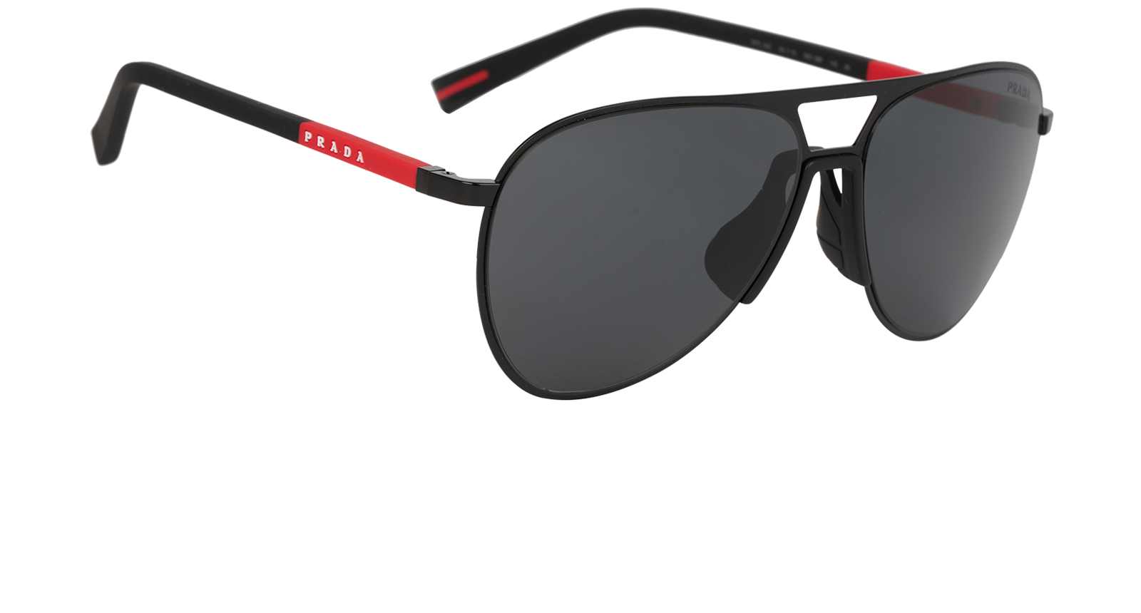 Prada SPS53Z Aviator Sunglasses, &pound;150, Accessories, Black, Side view