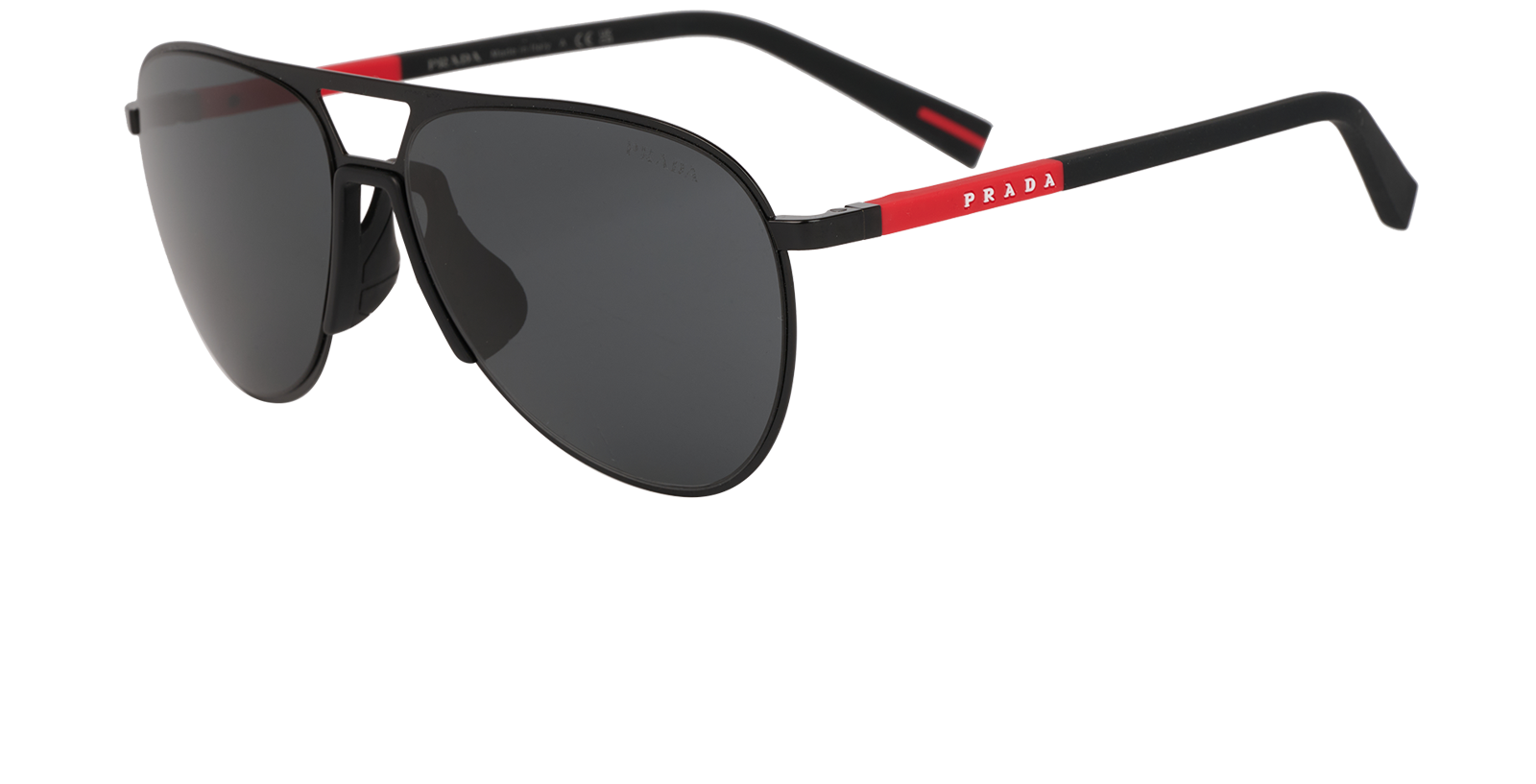 Prada SPS53Z Aviator Sunglasses, &pound;150, Accessories, Black, Bottom view