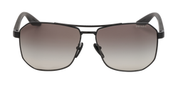 Prada SPSA53 Aviator Sunglasses, Metal, Black, C/B, 3*