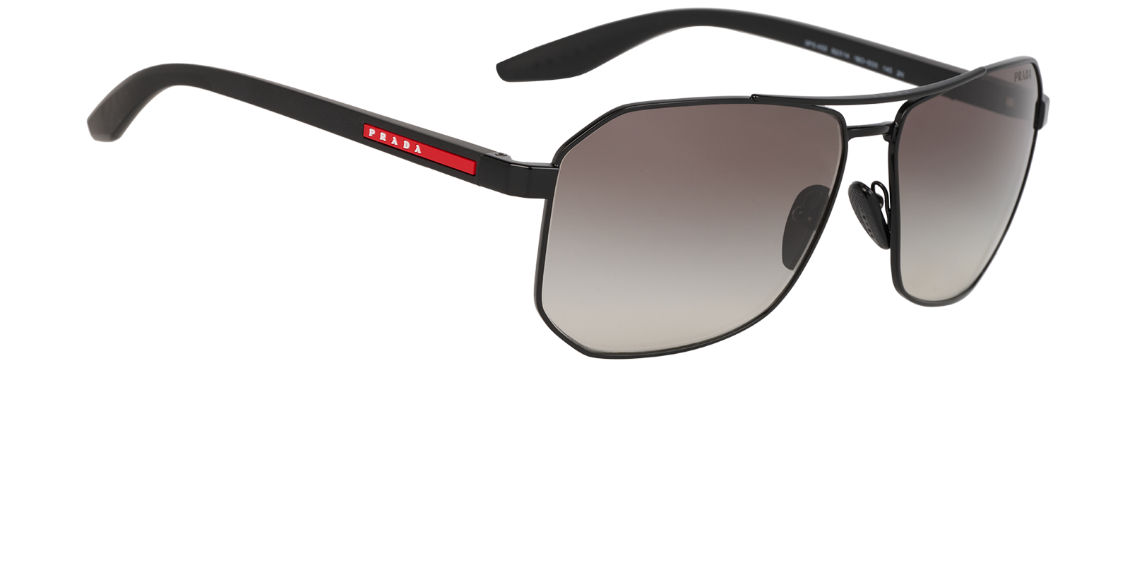 Prada SPSA53 Aviator Sunglasses, &pound;160, Accessories, Black, Side view