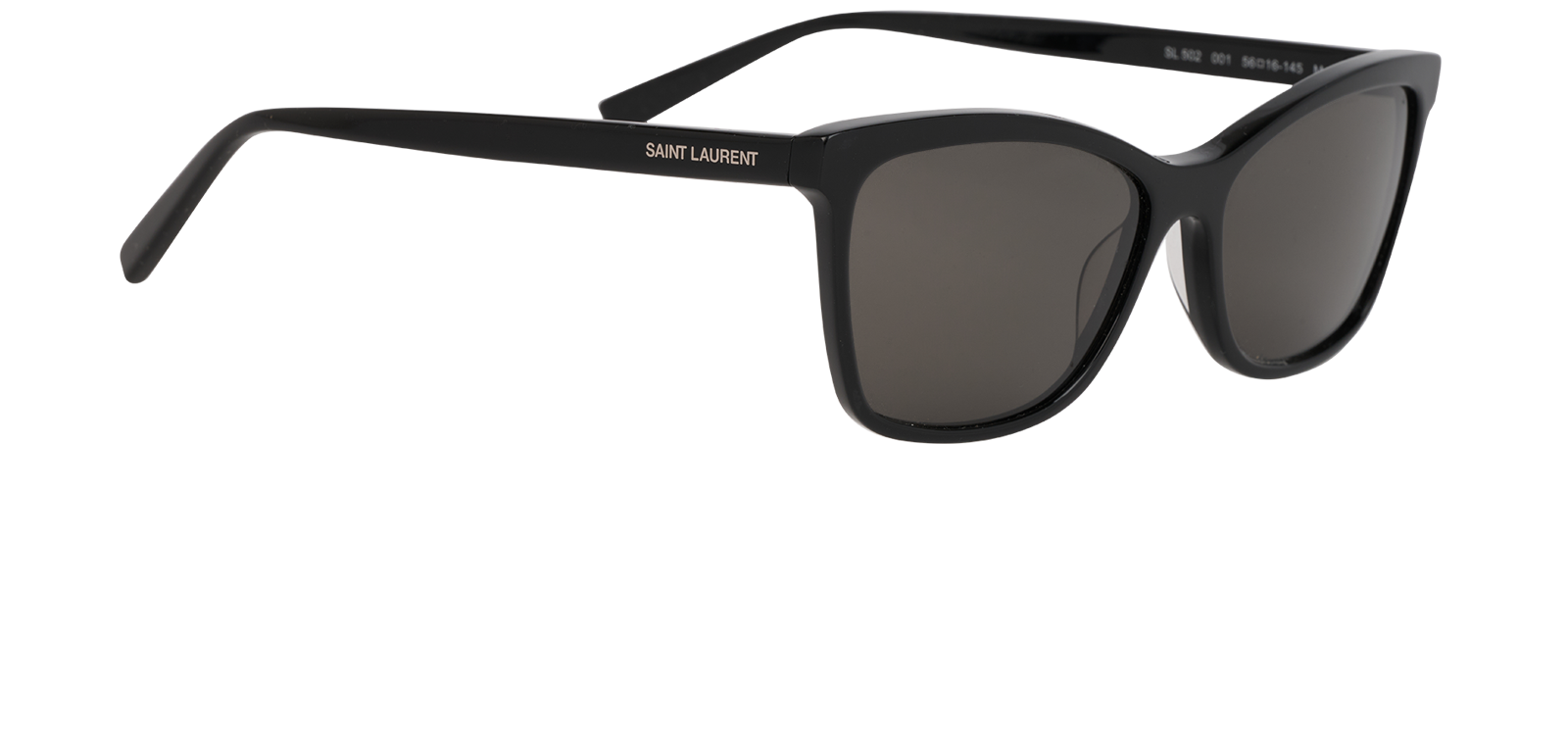 Saint Laurent SL502 Square Sunglasses, &pound;110, Accessories, Black, Side view