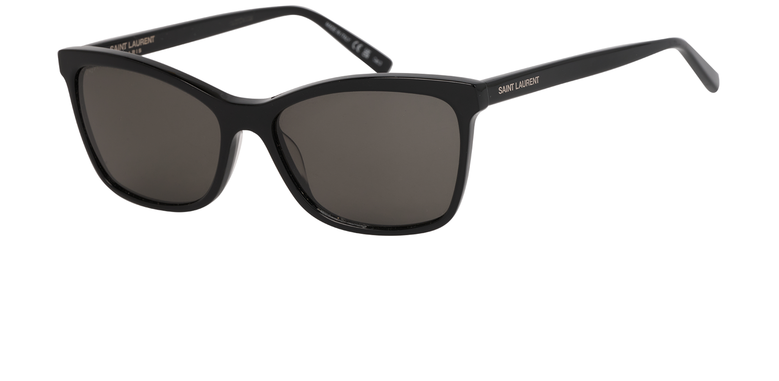 Saint Laurent SL502 Square Sunglasses, &pound;110, Accessories, Black, Bottom view