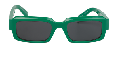 Prada SPR 27Z Rectangular Sunglasses, &pound;150, Accessories, Green, Front view