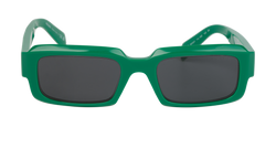 Prada SPR 27Z Rectangular Sunglasses, Acetate, Green, 2*