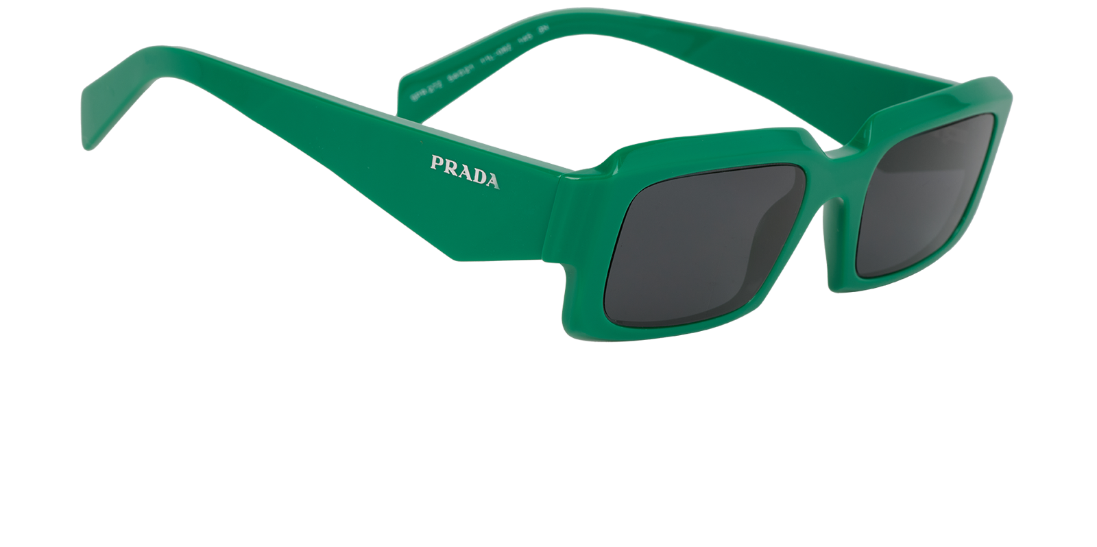 Prada SPR 27Z Rectangular Sunglasses, &pound;150, Accessories, Green, Side view