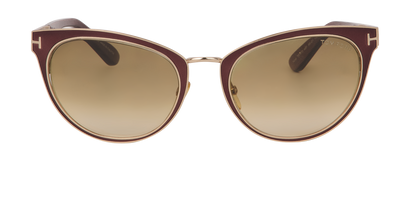 Tom Ford Nina TF373 Cat Eye Sunglasses, &pound;90, Accessories, Gold, Front view