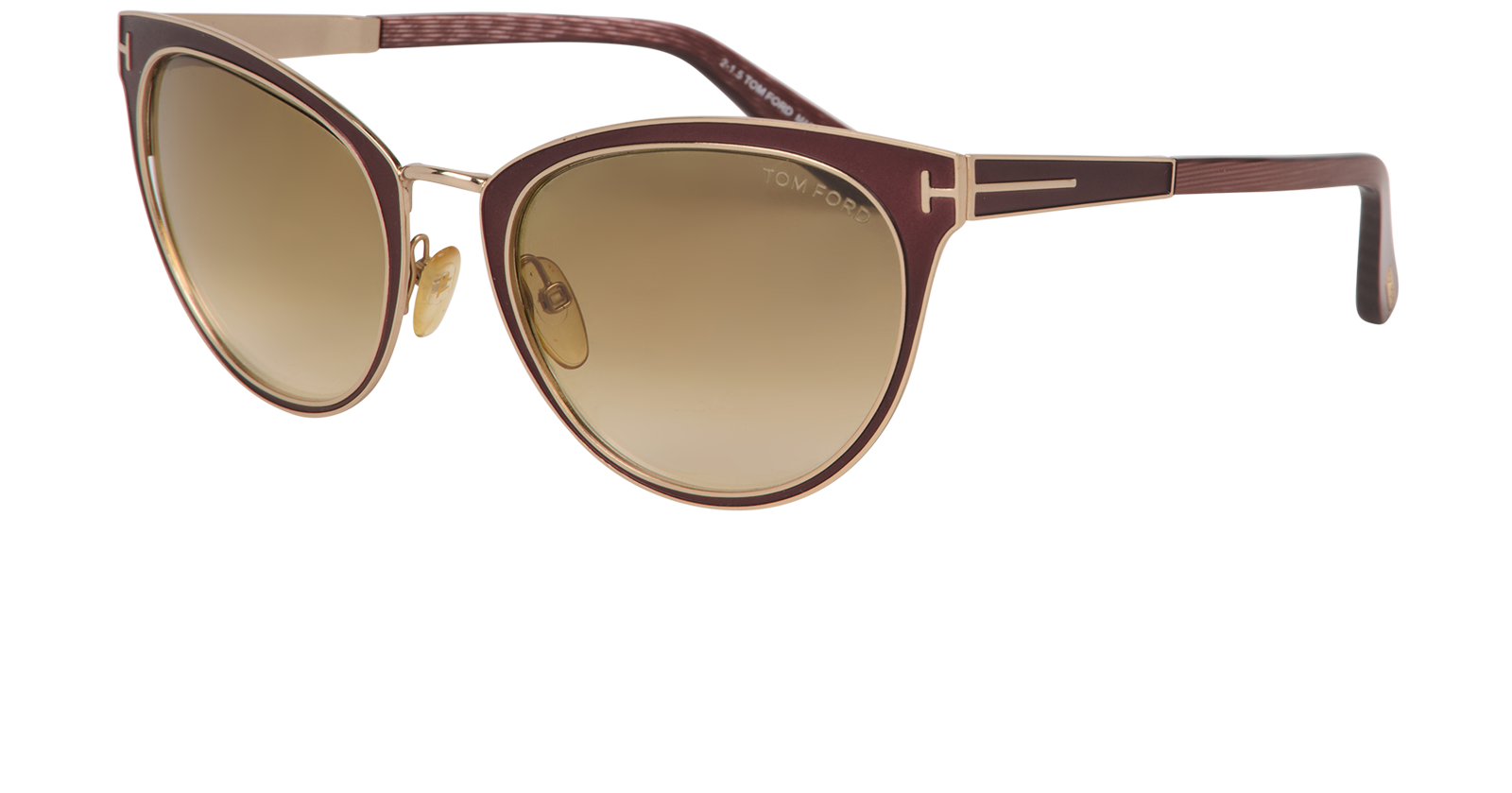 Tom Ford Nina TF373 Cat Eye Sunglasses, &pound;90, Accessories, Gold, Bottom view