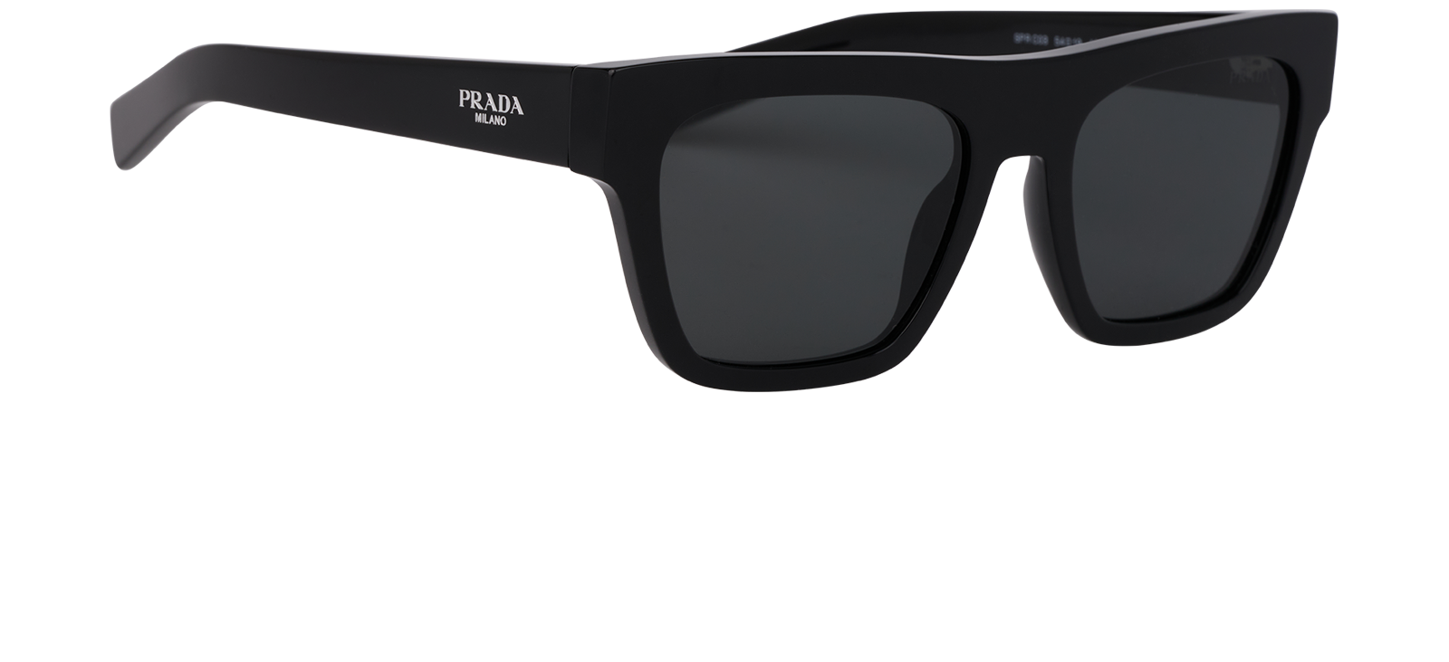 Prada SPRC03 Rectangle Sunglasses, &pound;170, Accessories, Black, Side view