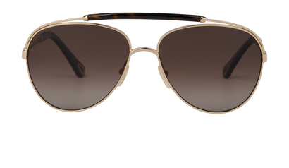 Chloe CE141SP Aviator Sunglasses, &pound;90, Accessories, Gold, Front view