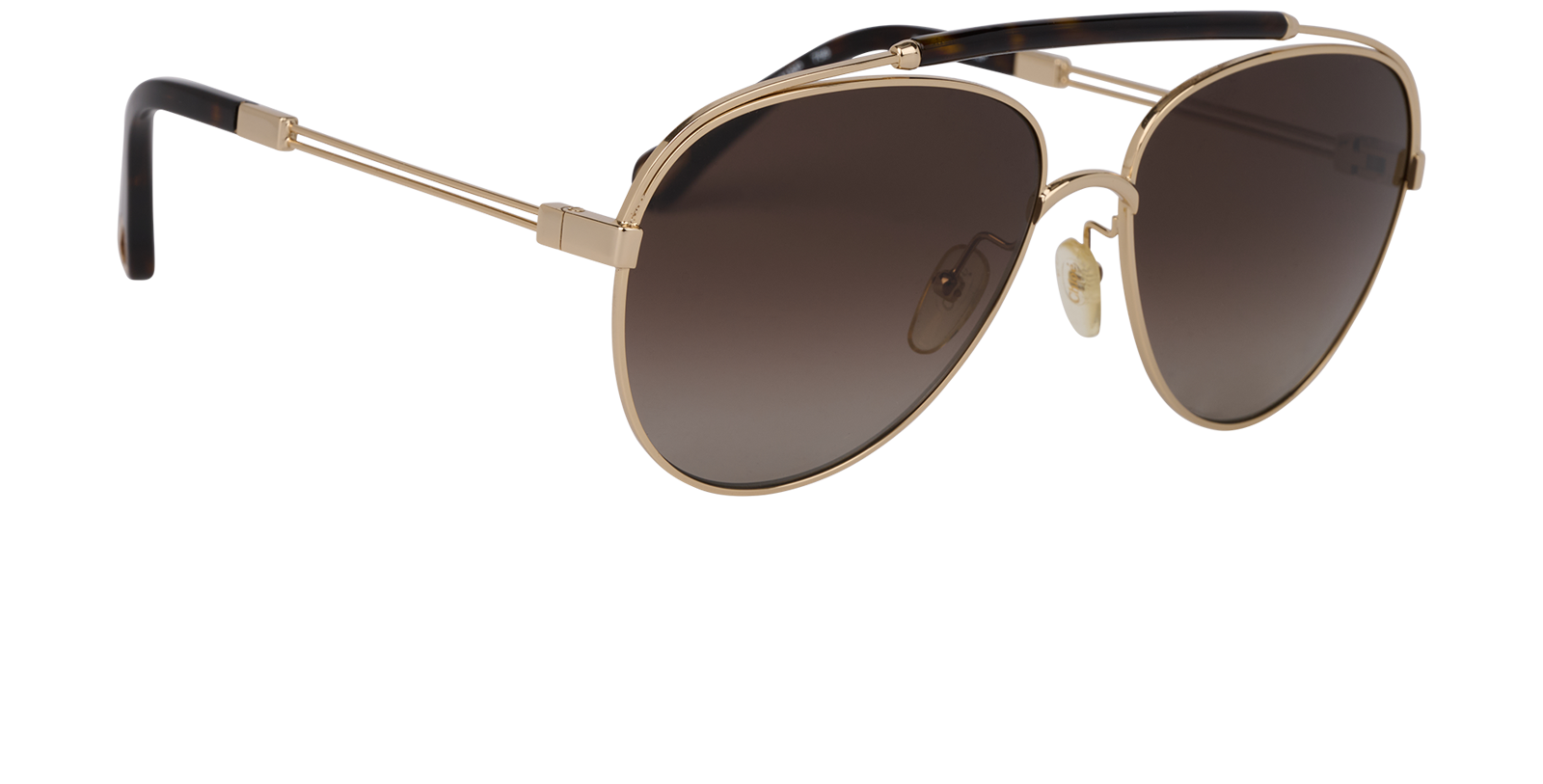 Chloe CE141SP Aviator Sunglasses, &pound;90, Accessories, Gold, Side view