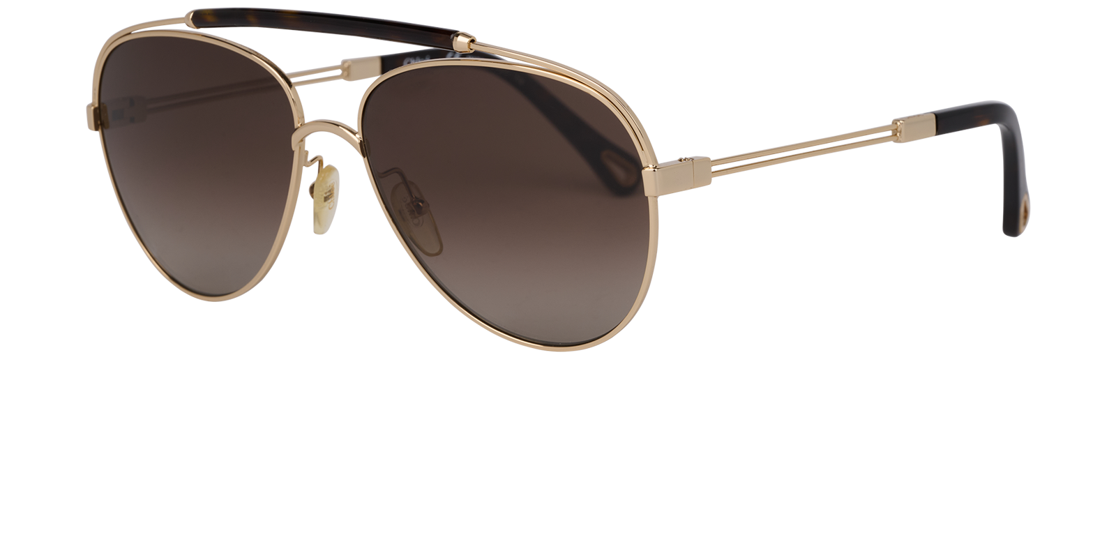 Chloe CE141SP Aviator Sunglasses, &pound;90, Accessories, Gold, Bottom view