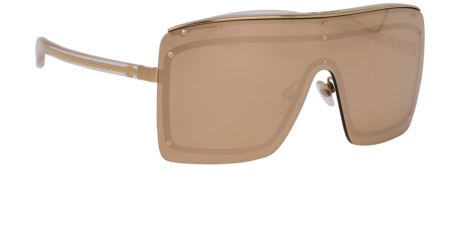 Chanel 71261 Oversized Rimless Sunglasses, &pound;180, Accessories, Gold, Side view